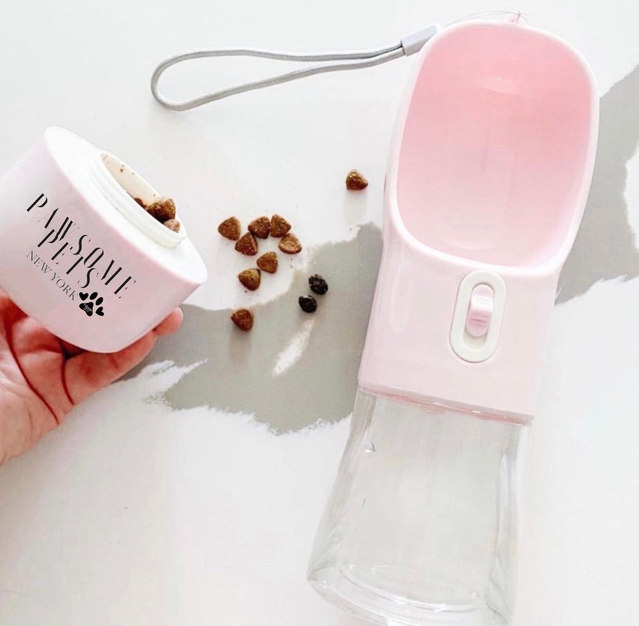 2 IN 1 Portable Pet Feeder - Pink