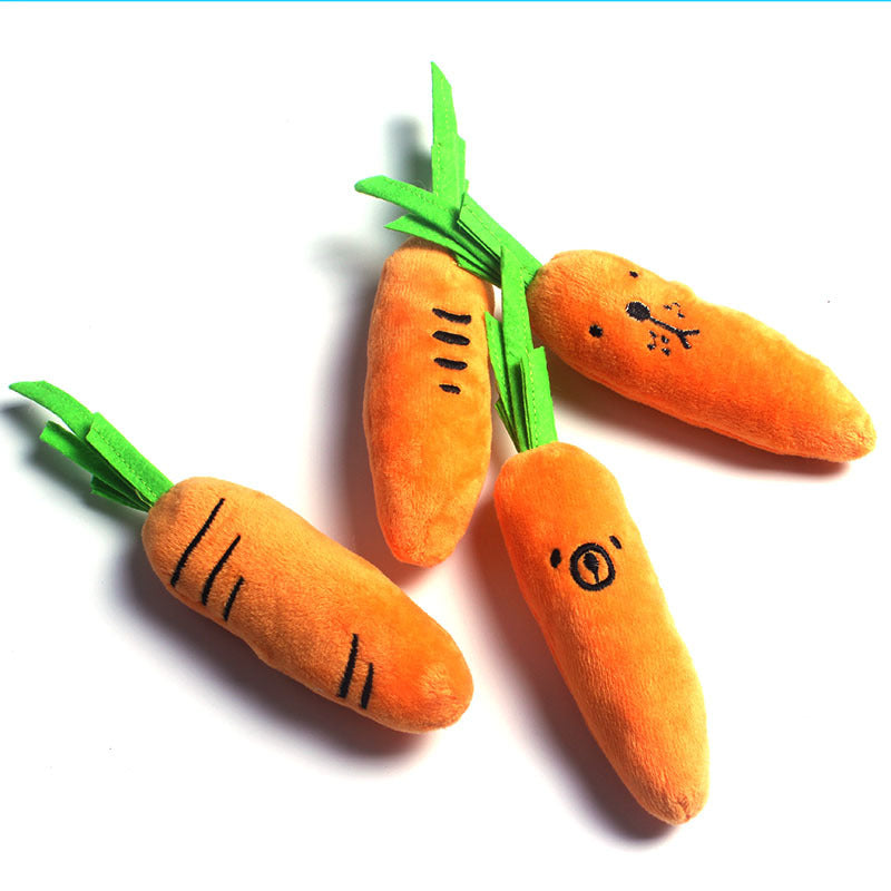 Pet Plush Chew Carrot Toy for Dental Health