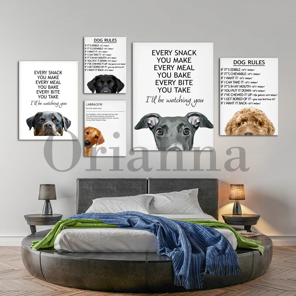 Dog Rules Unframed Canvas Prints