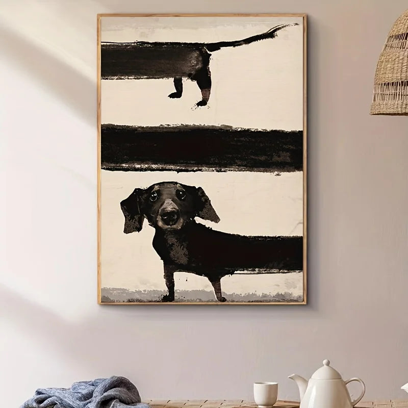 Abstract Dachshund Canvas Print