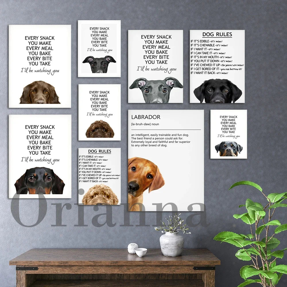 Dog Rules Unframed Canvas Prints