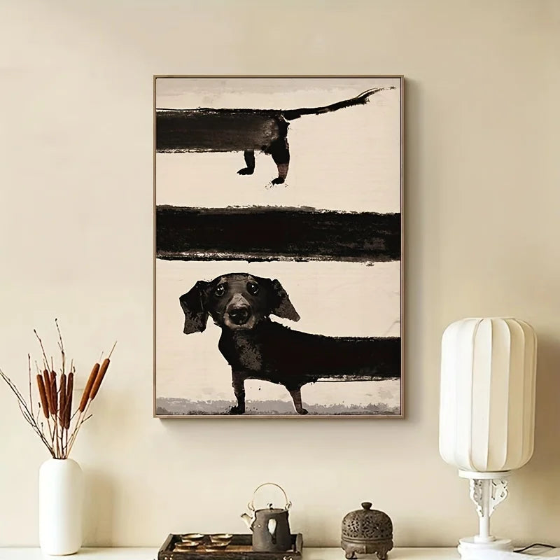 Abstract Dachshund Canvas Print