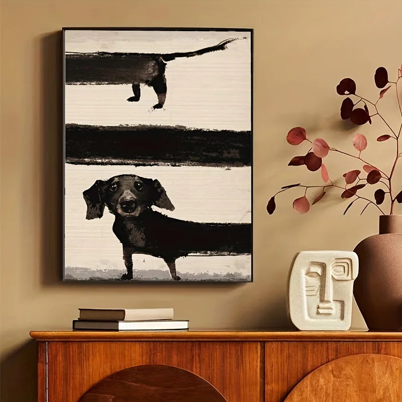 Abstract Dachshund Canvas Print