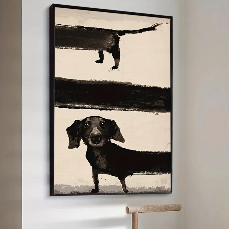 Abstract Dachshund Canvas Print