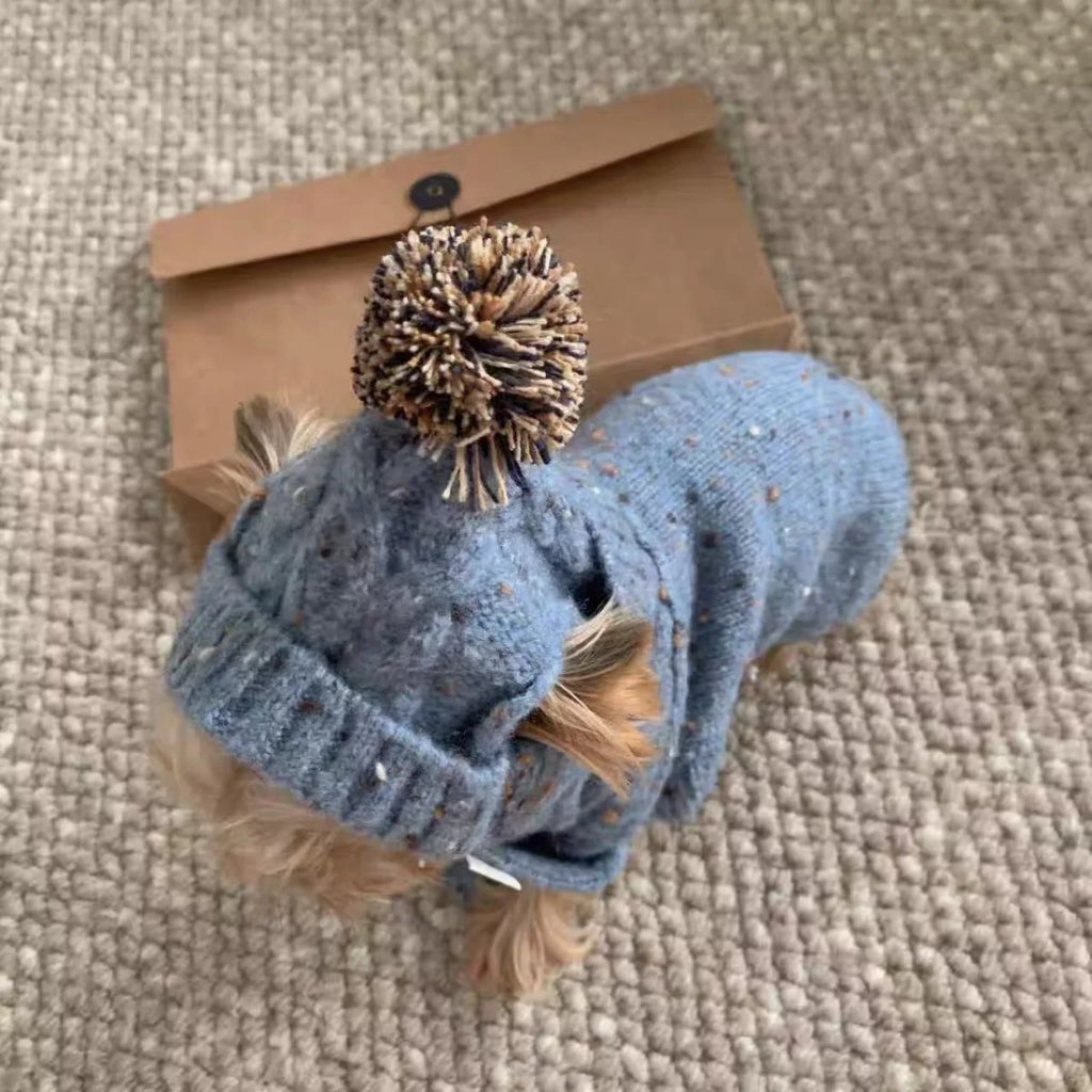 Pet Sweater Vest and Hat, Scarf Set