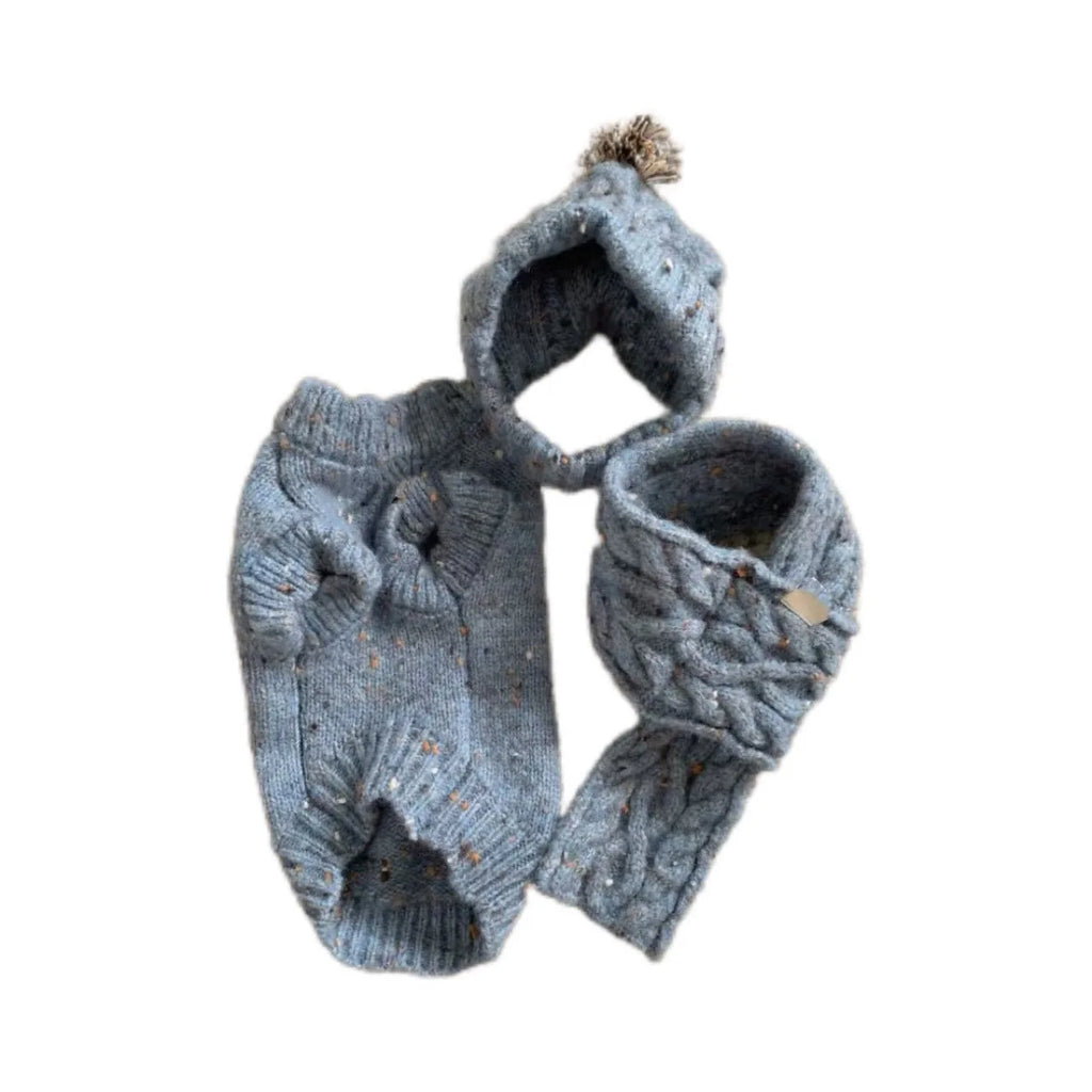 Pet Sweater Vest and Hat, Scarf Set