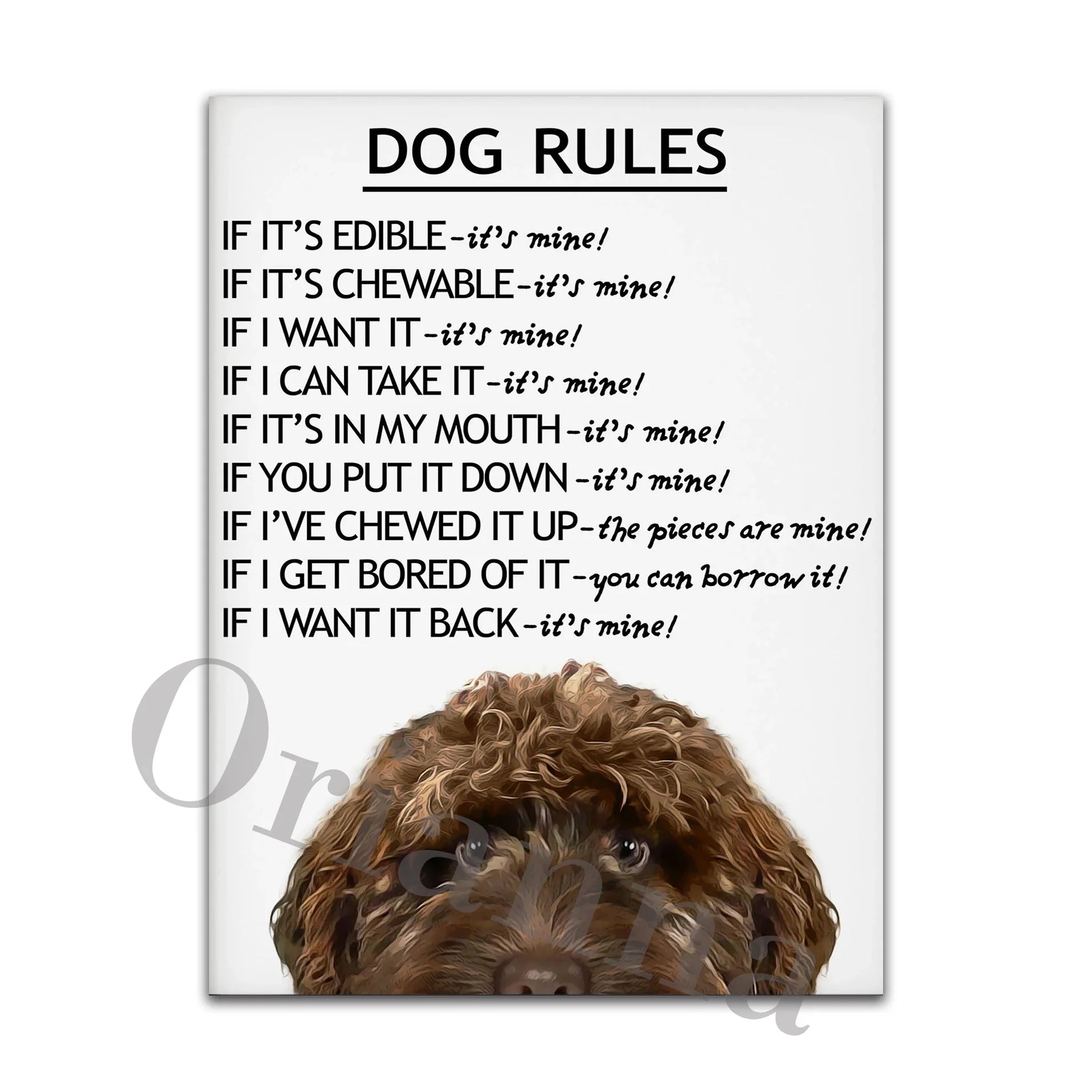 Dog Rules Unframed Canvas Prints
