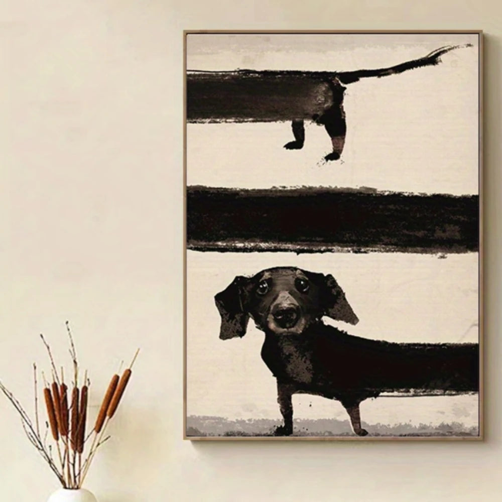 Abstract Dachshund Canvas Print