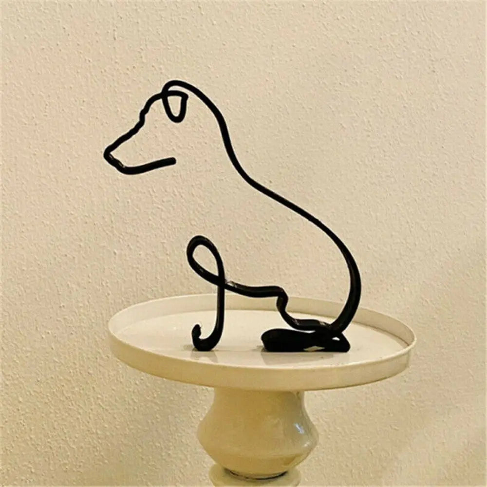 Minimalist Wrought Iron Dog Statue