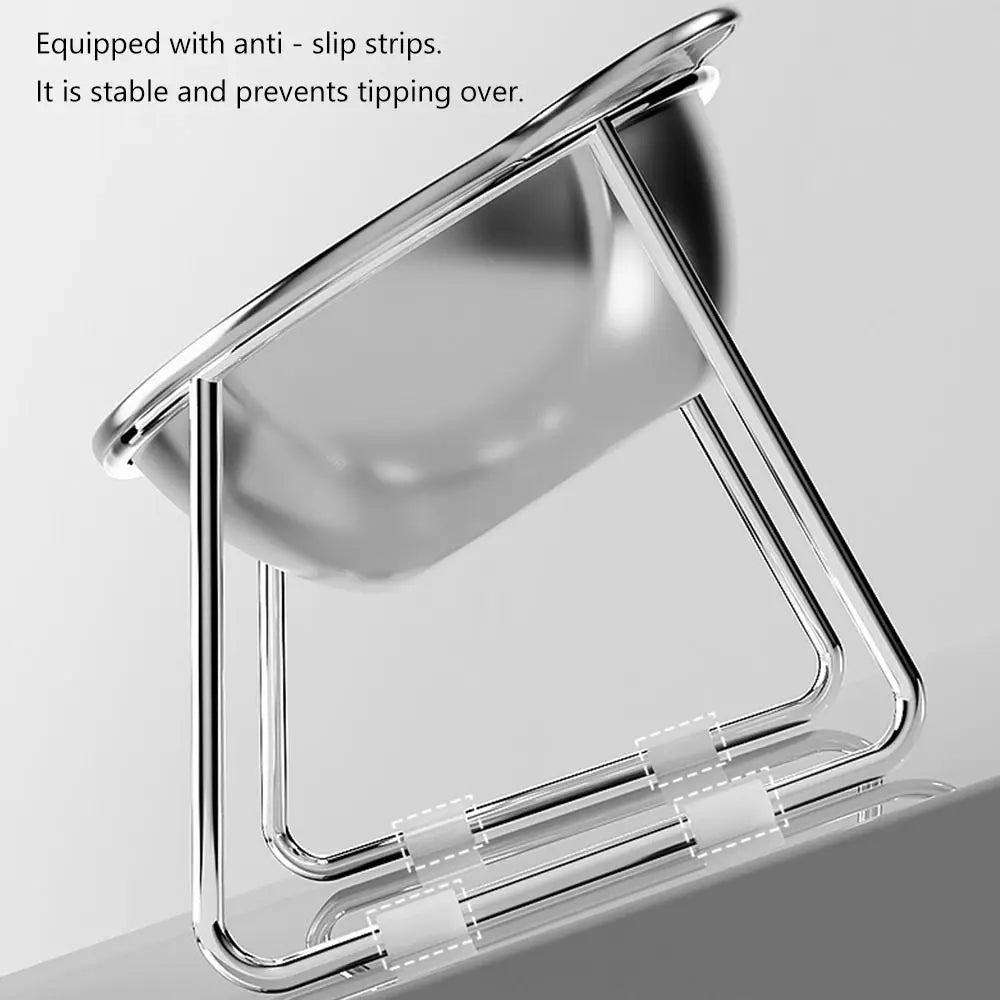 Stainless Steel Raised and Tilted Cat Food Bowl