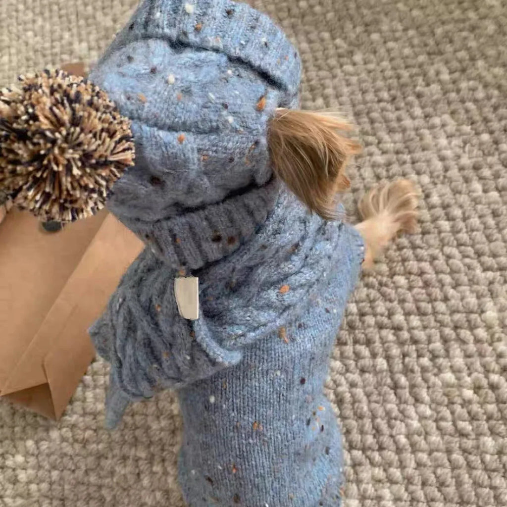 Pet Sweater Vest and Hat, Scarf Set