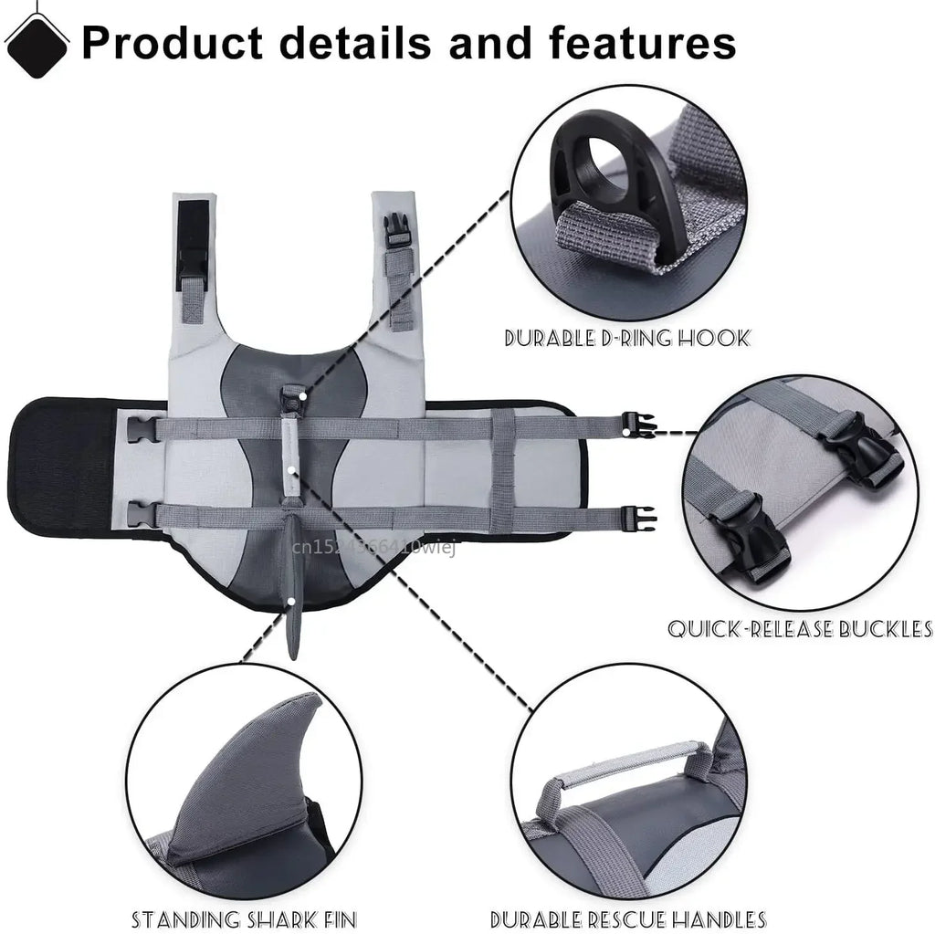 Shark Dog Life Jacket Enhanced Buoyancy Vest