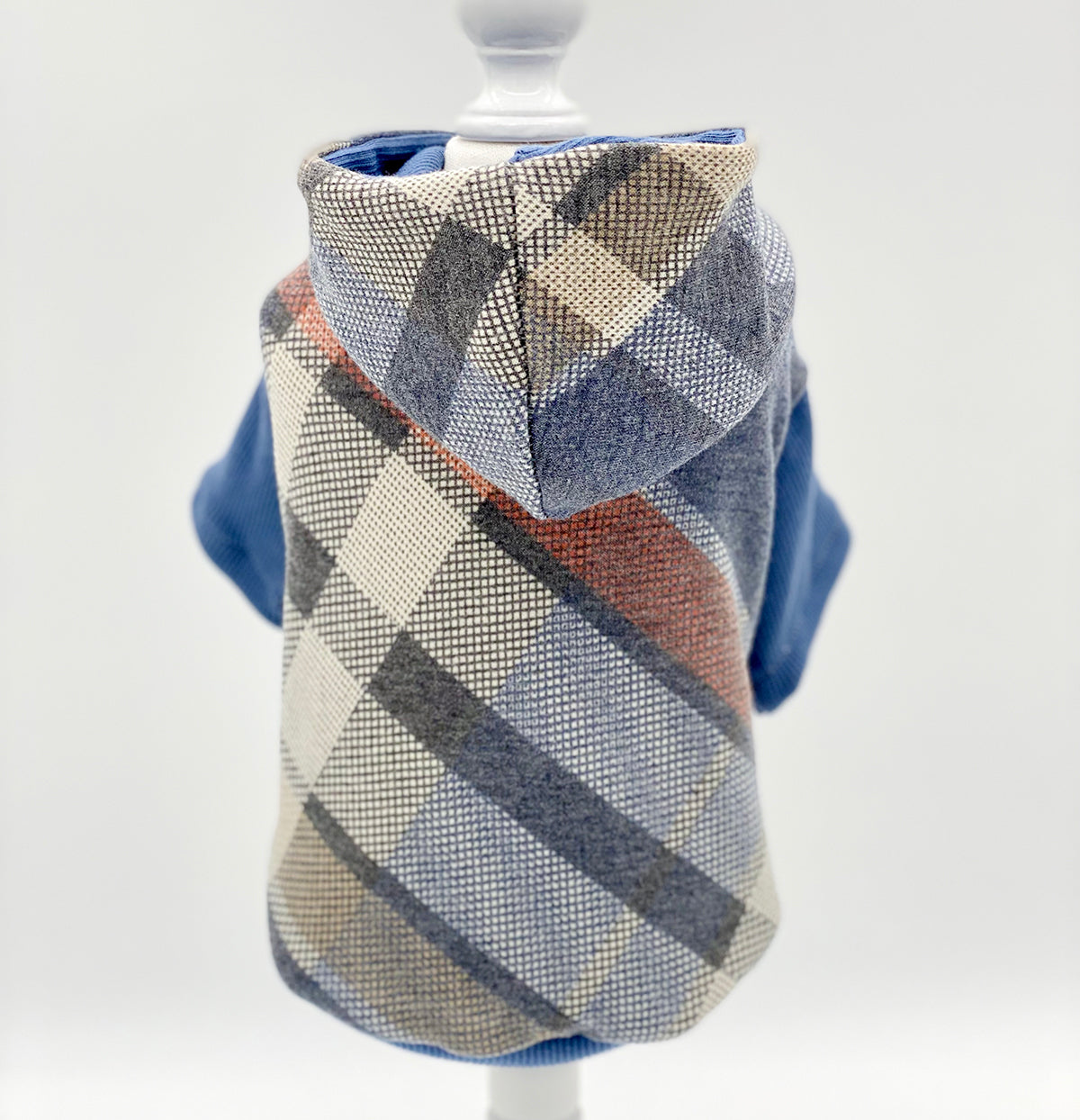 DCNY Montana Sky Blue Denim Plaid Hoodie