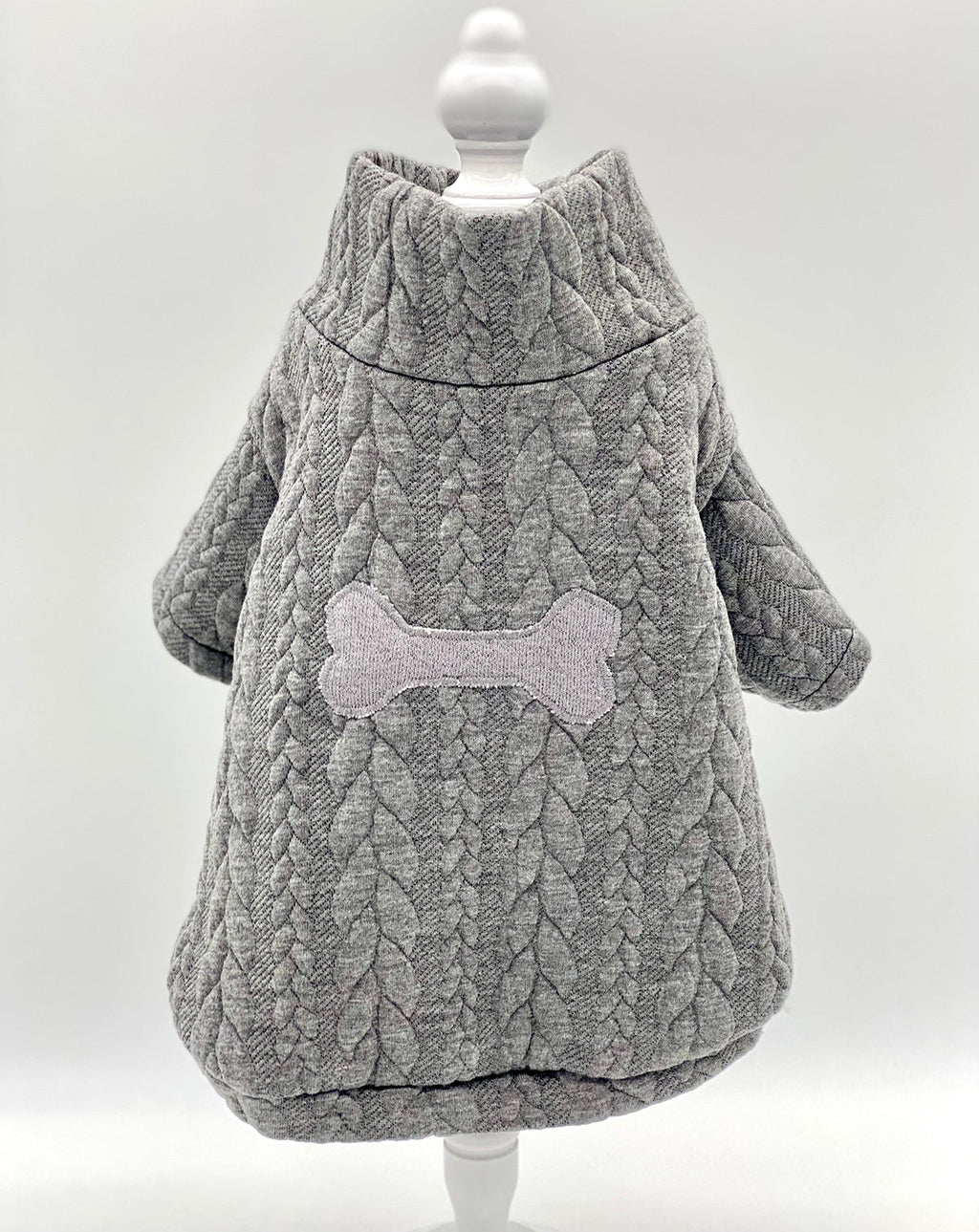 DCNY Great Owl Grey Cable Knit Sweater