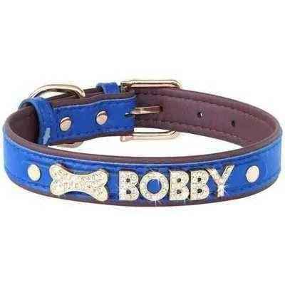 Luxury Rhinestone Pet Dog Collar with Letter Charm